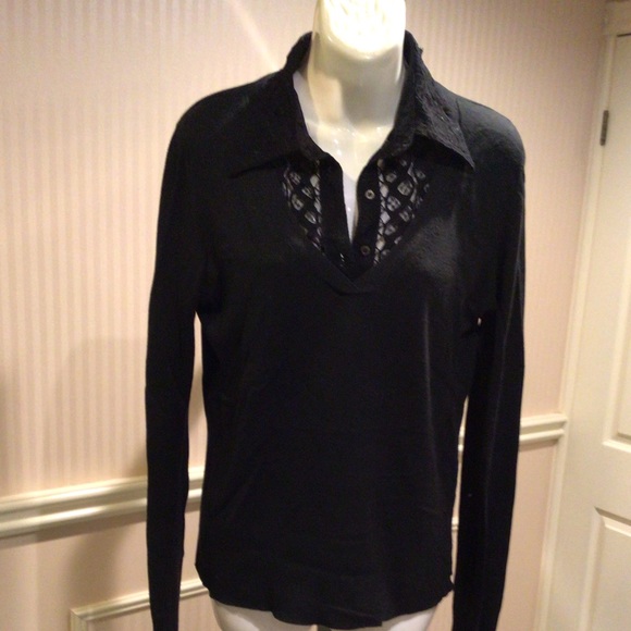 Black wool long sleeve pullover style top Preloved - Picture 1 of 6